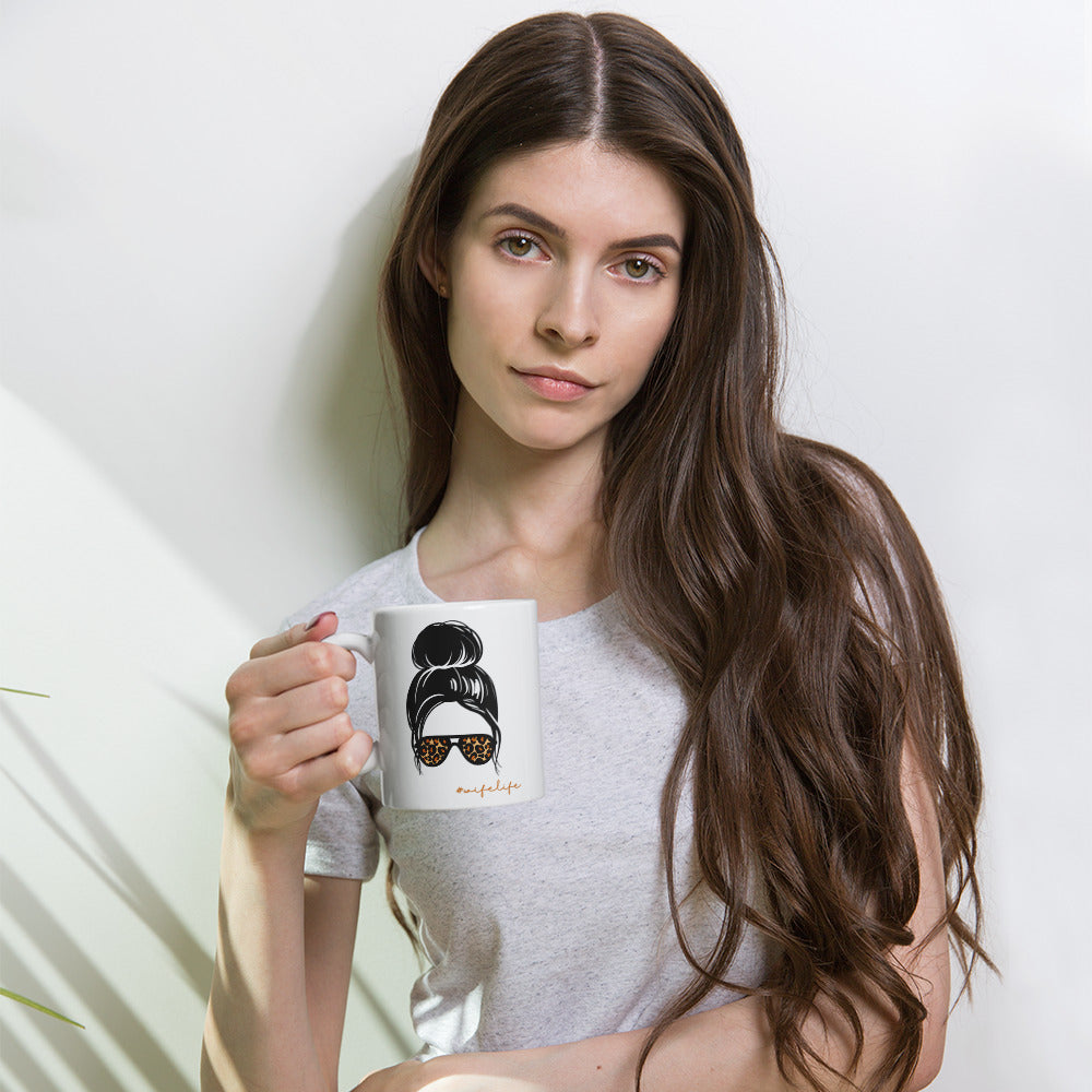 Wife Life White glossy mug